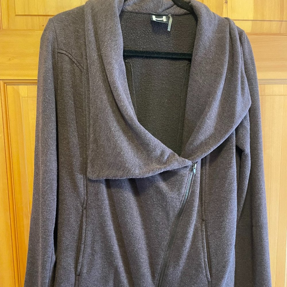 H by Bordeaux Asymmetrical Zip Up Sweater moto Jacket sweater